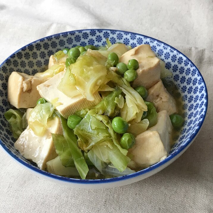 豆腐とキャベツのくず煮